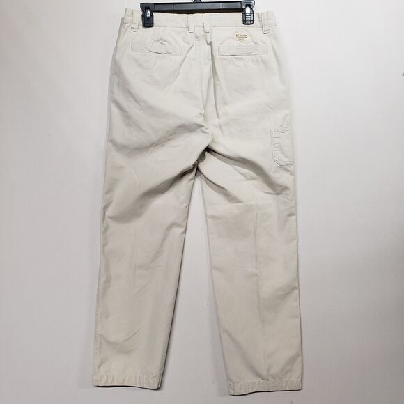 Columbia Outdoor Hiking Pants Women's 12 Long Beige Khaki Straight Leg Pockets - Picture 2 of 14